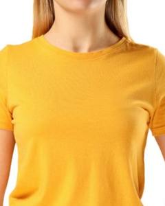 <b>Women</b> <b>Yellow</b> Plain Crew Neck <b>T</b> <b>Shirt</b> Soft Cotton Fabric Comfortable Short Sleeve Casual Top for Daily Wear and Summer Fashion - Product Image 5