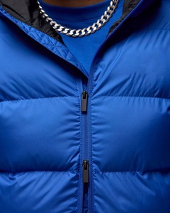 Puffer <b>Jackets</b> High Quality Custom Logo Silk Satin Reversible <b>Jacket</b> Quilted <b>Pilot</b> Style Double Zip Up - Product Image 2