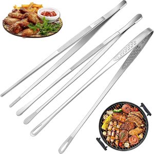 Pinzas para alimentos de acero inoxidable de grado comercial con logotipo personalizado de calidad superior puntiaguda al por mayor, artículos de cocina - Product Image 1