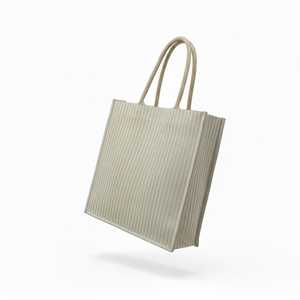 Go <b>Green</b> Reusable Foldable Jute <b>Bag</b> with Zipper Closure and Long Rope Handle Multi Colors Letter Pattern - Product Image 4