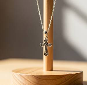 Collar de Plata de Ley 925 Unisex de Alta Calidad con Colgante de Cruz Vermeil Cadena de Eslabones Chapada en Oro Fino para Fiestas de Uso Diario - Product Image 6