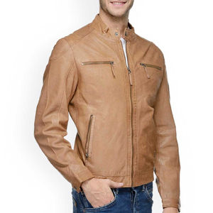 Chaqueta de motorista para hombre de diseño único totalmente personalizada, entrega rápida, Material de marca pura, chaqueta de cuero para hombre a precio barato - Product Image 2