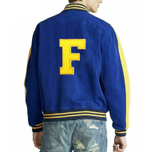 Veste de baseball universitaire réversible en cuir de couleur unie avec logo personnalisé et patchs propres pour hommes - Product Image 2