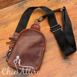 Personnalisable de haute qualité en cuir véritable pleine fleur petit sac à bandoulière en cuir Fanny Packs à la mode hommes et femmes sacs de poitrine - Product Image 1