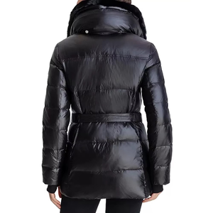 Veste d'hiver chaude pour femmes Nouvelle mode tendance Conception personnalisée pour l'extérieur Logo personnalisé - Manteau matelassé Couleur noire Confortable - Product Image 6