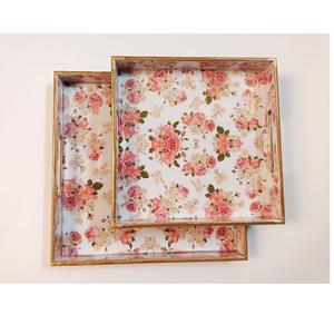 Nouveau style plateaux finis en émail haut Table plateaux de service en bois décoratifs ensemble taille personnalisée conception plateau d'ustensiles de cuisine avec Logo - Product Image 1