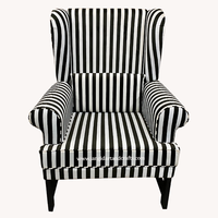 Chaise de loisirs de salon meubles de salon chaise de luxe à dossier haut fauteuil à dossier arrière tissu chaises d'appoint à rayures Inde