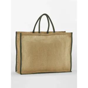 Sustainable Natural <b>Starched</b> Jute Tote Bag Shopper Promotional Merchandising - Product Image 5