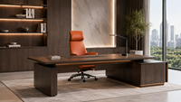 Chaise de bureau de direction en cuir italien avec coque moulée 3D intégrée, base en aluminium moulé sous pression à 4 positions, sièges commerciaux