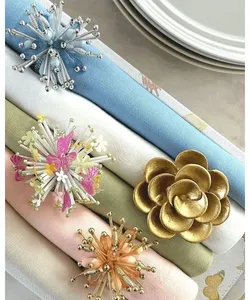 Anillo para Servilletas de Aluminio Hecho a Mano, Diseño de Diamante, Decoración de Lujo para Fiestas - Product Image 2