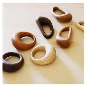 Embellissements de rond de serviette en bois anneaux de dentition pour bébé porte-rideaux bricolage ou même bijoux de mode naturels - Product Image 5