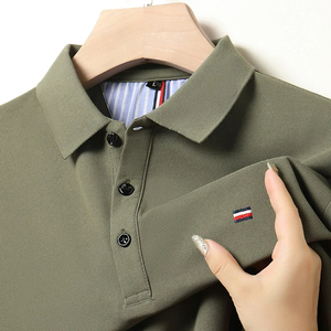เสื้อโปโลปักลายกอล์ฟผู้ชาย, เสื้อโปโลผ้าฝ้ายแฟชั่นลำลองปักลายเสื้อแขนสั้นใส่สบายระบายอากาศได้ดี100% - Product Image 6