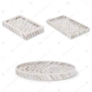 Bandeja de nácar hecha a mano de fuente de Vietnam, elegante diseño de incrustaciones para cocina y decoración del hogar - Product Image 1