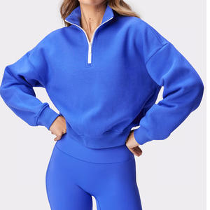 Women's Autumn Winter Casual <b>Sweatshirt</b> White Short Zip <b>Long</b> Sleeves Soft Warm Breathable Badge Sequined Crystal Front Logo - Product Image 1