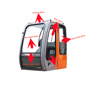 Excavator Front Glass Hitachi Zx55 Zx60 Zx70 Zx120 Zx130 Zx200 Zx210 Zx240 Zx330 Zx350 Zx470 Excavator Glass
