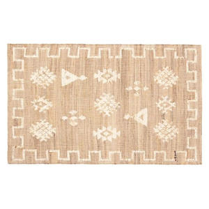 Gran oferta, de algodón blanco Alfombra tejida, minimalista, tejido plano suave, hecha a mano, decoración neutra tranquila para casas de estilo escandinavo abstracto - Product Image 4