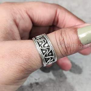 Men's <b>Ring</b> <b>Plain</b> Band Silver <b>Ring</b> <b>Plain</b> Heavy Signet Meditation <b>Ring</b> Christmas Handmade Customize Jewelry Solid 925 Silver <b>Ring</b> - Product Image 5