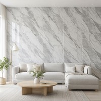 Panneau mural en PVC UV gris marbré fumé blanc, imperméable, revêtement décoratif intérieur