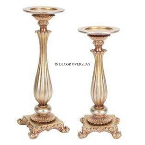 <b>Rustic</b> Vintage Art Designer Aluminum Casted High Grade Gold Plated Candle Stick Holder Table <b>Centerpiece</b> Supplies From India - Product Image 1