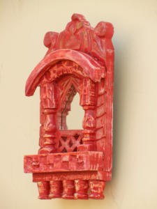 Marco de espejo de madera Angustia Jharokha hecho a mano pintado a mano decoración de pared colgante de pared - Product Image 6