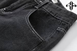 Pantalon droit en denim épais de qualité supérieure pour homme Jean baggy vintage délavé imprimé personnalisé respirant taille moyenne décontracté pour l'automne - Product Image 5