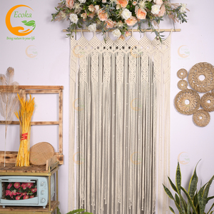 Natural Modern <strong>Macrame</strong> Wall Hanging and Door Curtain 100% Cotton Fabric Home Decor for Apartment Bedroom Bulk <strong>Macrame</strong> <strong>Patterns</strong> - Product Image 1