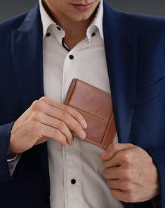 Cartera ligera de cuero genuino para hombre de alta calidad, elegante diseño de logotipo personalizado, longitud corta duradera, venta al por mayor directa de fábrica - Product Image 3