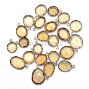 Piedra preciosa natural hecha a mano colgante de forma libre 14K chapado en oro cerveza cuarzo para la fabricación de joyas precio de fábrica al por mayor de La India - Product Image 5