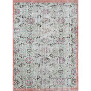 Tapis en laine noué à la main gris et noir vintage, motif floral-abstrait, rectangulaire, moelleux, pour salon, couloir, décoration Pae-3269 - Product Image 1