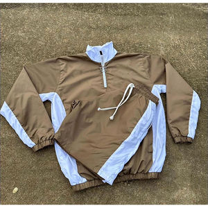 Conjuntos de Pantalones Cortos de Nailon para Hombre, Conjunto de Nailon, Chaqueta Cortavientos, Chándal de 2 Piezas, Manga Larga, Ropa de Calle, Traje de Nailon, Color de Contraste - Product Image 5