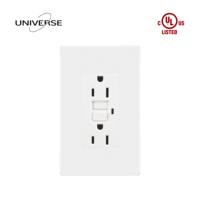   Prise murale américaine GFCI auto-testable 15A 125V à 2 ports, double prise GFCI avec protection contre les surtensions et auto-test automatique