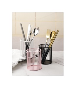 Lot de 2 porte-couverts en fil de métal poli doré de la meilleure qualité porte-couverts d'ustensiles de cuisine au meilleur prix - Product Image 5