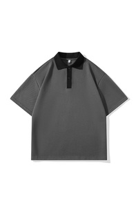 Chemises à manches courtes en tricot de haute qualité populaires Polos pour hommes en polyester et coton avec logo personnalisé - Product Image 2