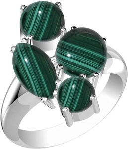 Plata de Ley 925 sólida, lujosa piedra preciosa de malaquita, cabujón, anillo hecho a mano, joyería, anillo de plata de ley estampado 925, joyería - Product Image 1