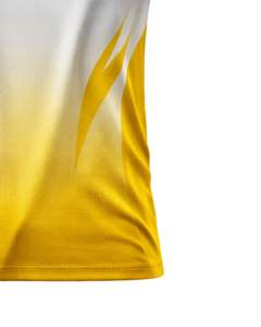 Customized Men V Neck Sports T <b>Shirt</b> <b>White</b> Yellow Gradient Printed Polyester Quick Dry Breathable Athletic Jersey OEM Wholesale - Product Image 6