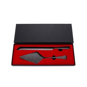 Luxury Black <b>Etching</b> Design Cake Server & Knife Set in Best Price From Indian Manufacturer - Product Image 5