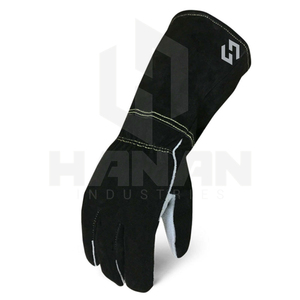 Gants de soudage en cuir de vachette fendu de haute qualité Protection des mains de sécurité résistante à la chaleur pour les soudeurs fabriqués au Pakistan - Product Image 2