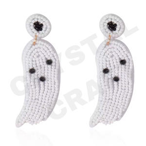 Boucles d'oreilles perlées drapeau américain vintage pour femme Patriotique Orange Blanc Bleu pour les mariages ou le jour du Souvenir - Product Image 5