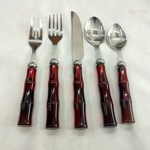 Cheery Red Color Resin Handle Cutlery Set Modern Stainless Steel <b>Flatware</b> for Home Dining Parties Restaurants and Gifting - Product Image 1