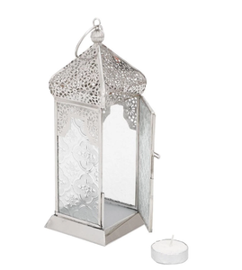 Top Selling Moroccan Metal Candle <b>Lanterns</b> With <b>Silver</b> Finished Wedding Home Outdoor Decoration - Product Image 4