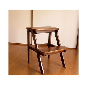 Tabouret d'escalier en bois vintage avec une construction classique durable, parfait pour les cuisines rustiques, les chambres à coucher, les placards, les salles de bain et le rangement - Product Image 2