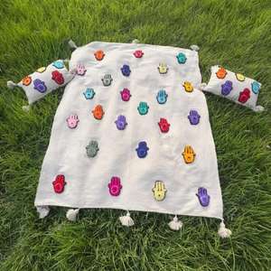 Manta Marroquí Hecha a Mano, Auténtica, Artesanal, Diseño Tribal, Suave, Tejida, Decoración para el Hogar, Regalo - Product Image 1