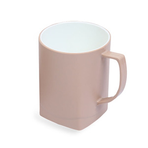 แก้วมักพลาสติกสีเบจไม่แตกขนาด300มล. ทนทานสำหรับเครื่องดื่มร้อนและเย็นไมโครเวฟและเครื่องล้างจานปลอดภัย - Product Image 1