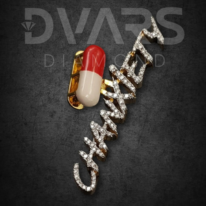 Pendentif classique unisexe personnalisé en argent sterling 925 plaqué or, avec lettre initiale bicolore de luxe, diamant de laboratoire VVS taille brillant - Product Image 2