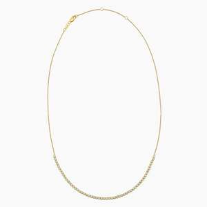 สร้อยคอเพชรเทียมทรงเล็กแบบมินิมอล ทองคำ 14K สีเหลืองทอง ดีไซน์เรียบหรู เหมาะเป็นของขวัญวันครบรอบ - Product Image 1