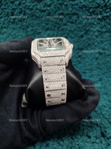 Reloj de diamantes de moissanita con ajuste hecho a mano de alta calidad para Unsex, joyería fina automática de acero inoxidable de lujo - Product Image 3