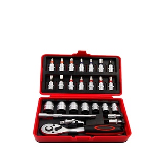 طقم مفكات وبراغي من الفولاذ الكربوني الصناعي مكون من 26 قطعة بتصميم خماسي الشكل - Product Image 1