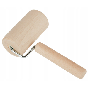 Rouleau à pizza en bois de hêtre avec poignée 18 cm, finition sablée, compact, vente en gros, logo personnalisé - Product Image 3