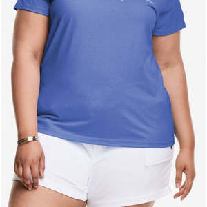 T-shirt Classica da Donna Champion con Logo Grafico, Taglie Forti 3XL, Blu, in Jersey di Seta Cotone Poliestere, Lunghezza Corta, Stampa Ricamata - Product Image 3