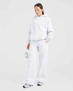 Pleine longueur gris chiné femmes jambe droite Joggers éponge polaire doux au toucher tissu femmes pantalons de survêtement femmes pantalons et pantalons - Product Image 6